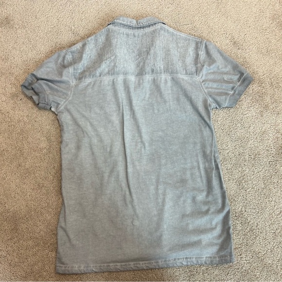 William Rast men’s short sleeve faded gray polo shirt Sz M - Picture 2 of 6